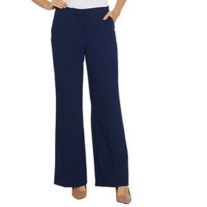 Susan Graver City Stretch Zip-Front Pants NAVY 9648